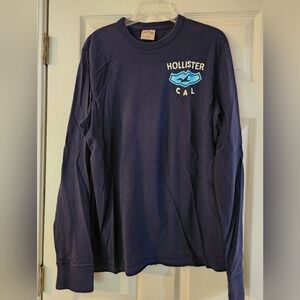 Hollister Men's Navy Long Sleeve Shirt, Size XL